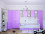 мебель фиолетового цвета в детской комнате