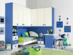 сине-белая мебель в детской комнате