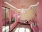 розовая мебель в комнате для девочки